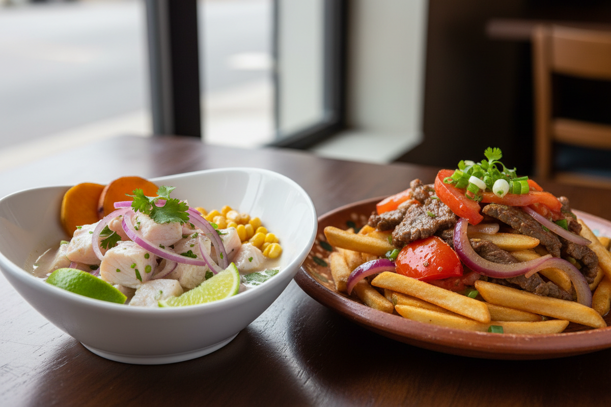 ceviche y lomo saltado