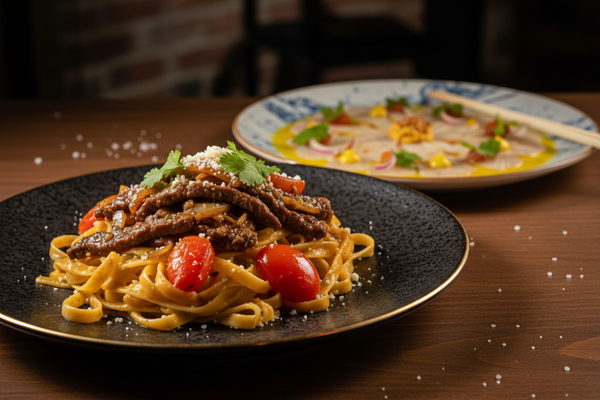 Taller Peruano: Fetuccini a la huancaína con lomo saltado & tiradito Nikkei